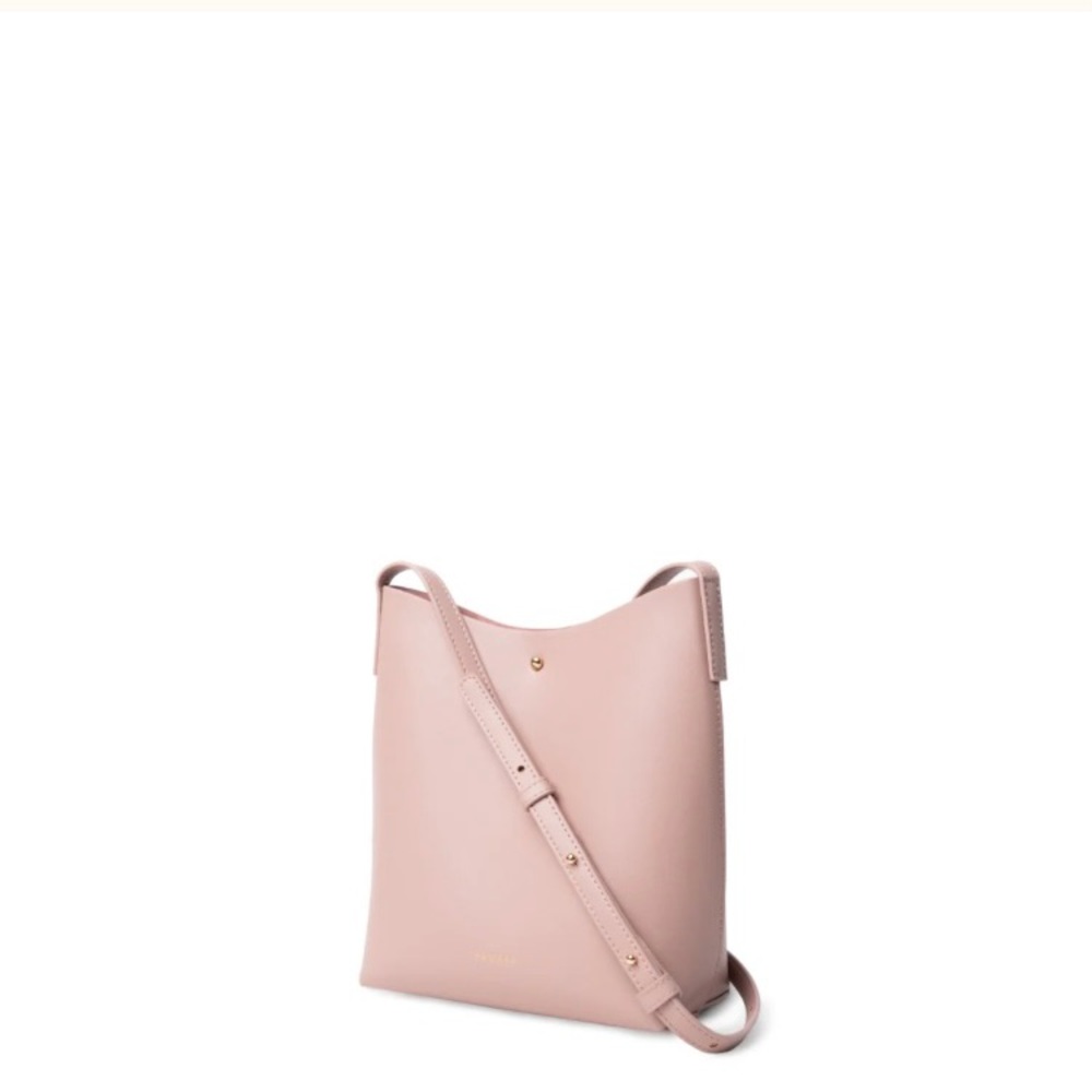 Soft pink Samara vegan leather shoulder bag
